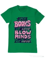 Tricou ADLER barbat Open books Verde mediu