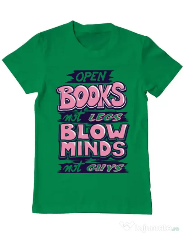 Tricou ADLER barbat Open books Verde mediu