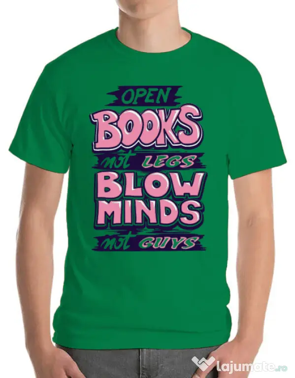 Tricou ADLER barbat Open books Verde mediu