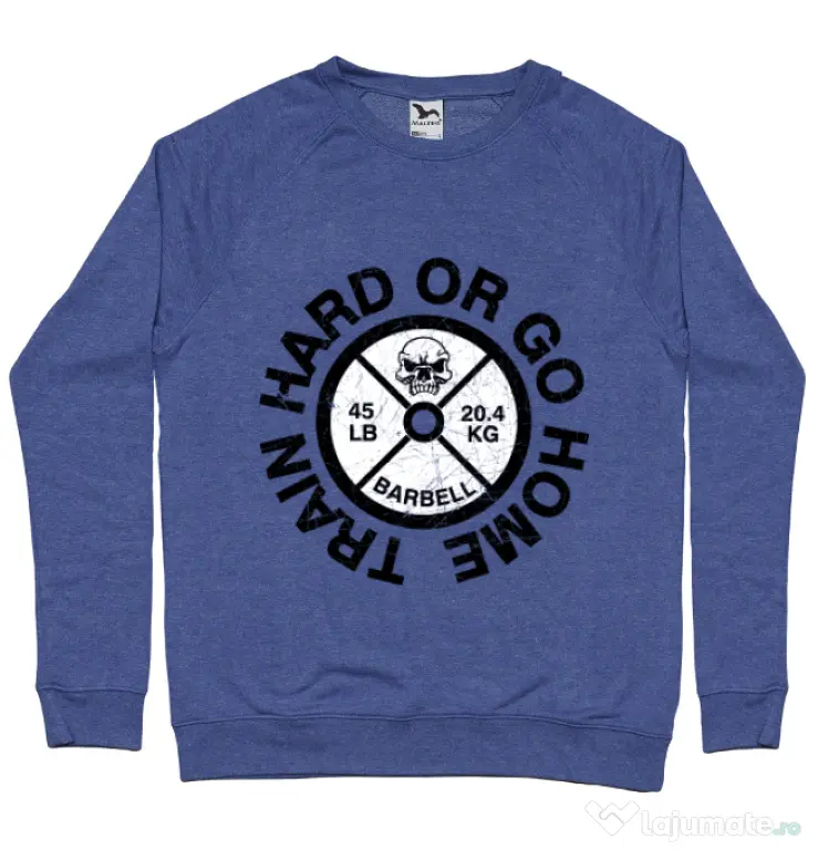 Bluza ADLER barbat Train hard or go home Albastru melanj