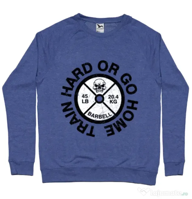 Bluza ADLER barbat Train hard or go home Albastru melanj