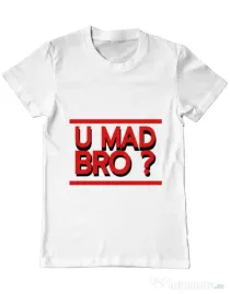 Tricou ADLER barbat U mad bro? Alb