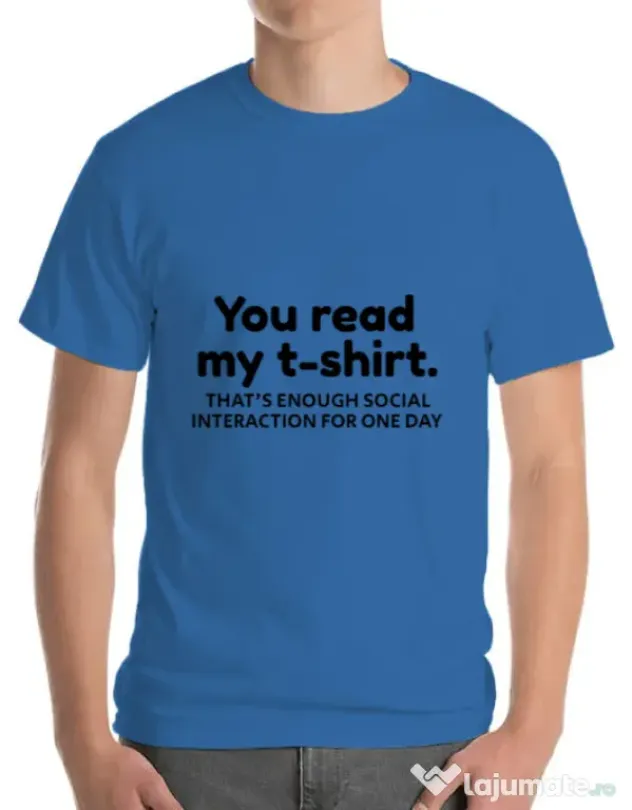 Tricou ADLER barbat You read my t-shirt Albastru azuriu