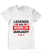 Tricou ADLER barbat Legends are born in January Alb