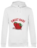 Hoodie barbat cu gluga Sweet babe Alb