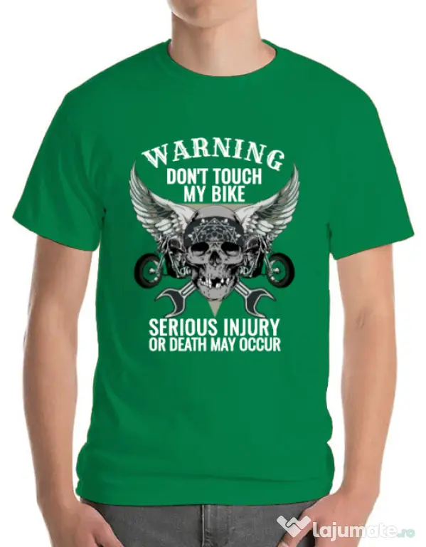 Tricou ADLER barbat Don’t touch my bike Verde mediu