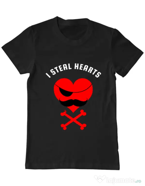 Tricou ADLER barbat I steal hearts Negru