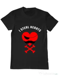Tricou ADLER barbat I steal hearts Negru