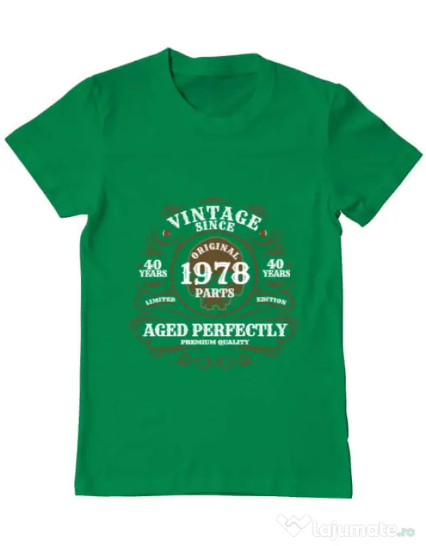 Tricou ADLER barbat Vintage since Verde mediu