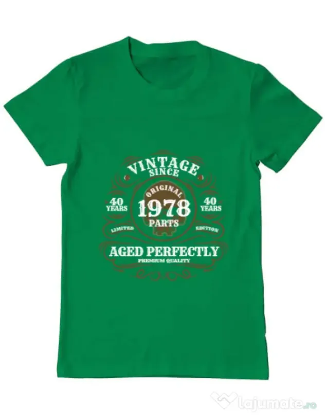 Tricou ADLER barbat Vintage since Verde mediu