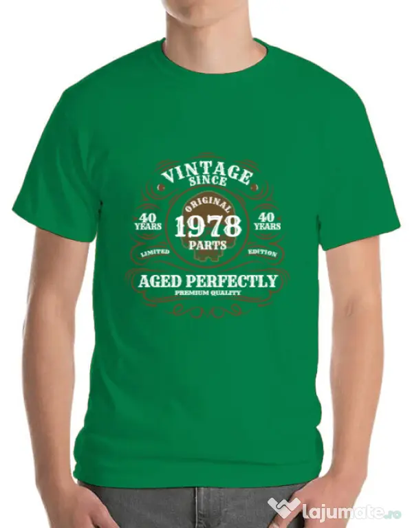 Tricou ADLER barbat Vintage since Verde mediu