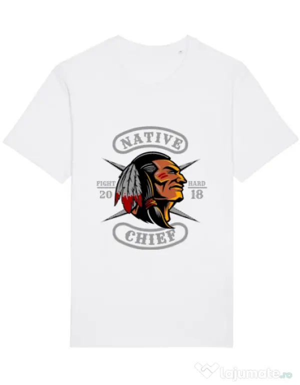 Tricou STANLEY STELLA barbat Native chief Alb