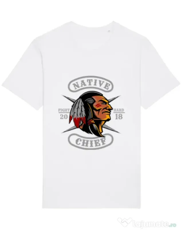Tricou STANLEY STELLA barbat Native chief Alb