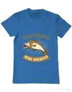Tricou ADLER barbat Fish forever Albastru azuriu