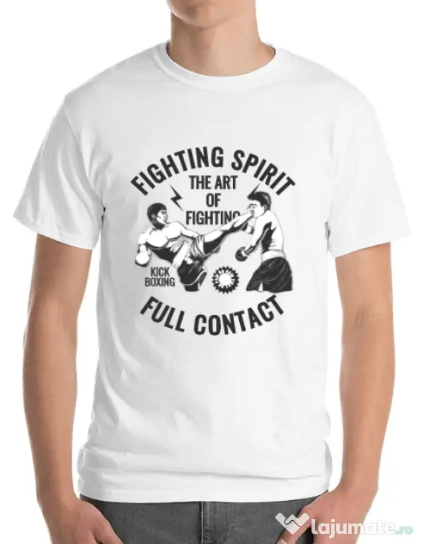 Tricou ADLER barbat Kick boxing Alb