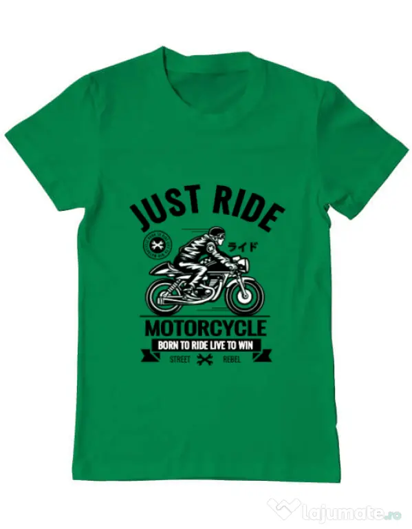 Tricou ADLER barbat Just ride Verde mediu