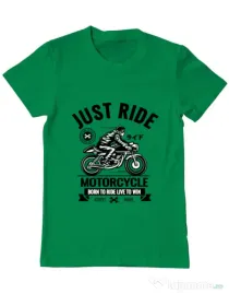Tricou ADLER barbat Just ride Verde mediu