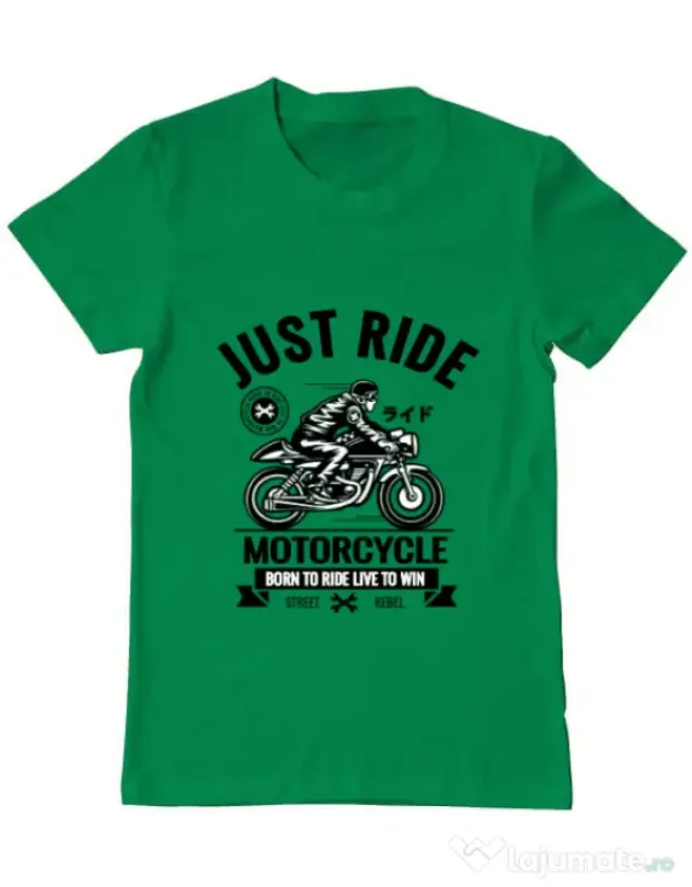 Tricou ADLER barbat Just ride Verde mediu