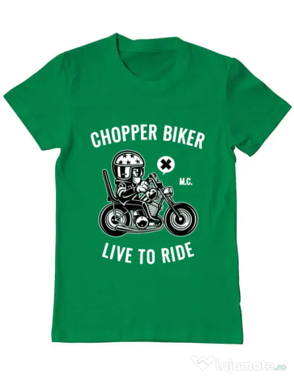 Tricou ADLER barbat Chopper biker Verde mediu