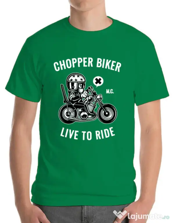 Tricou ADLER barbat Chopper biker Verde mediu