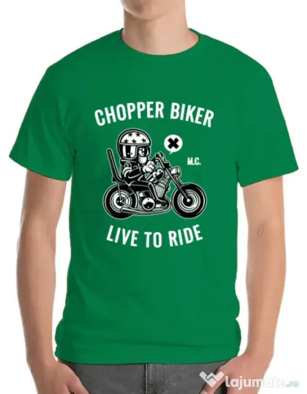 Tricou ADLER barbat Chopper biker Verde mediu