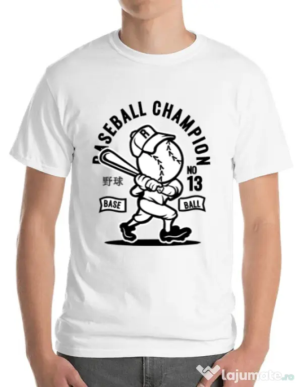 Tricou ADLER barbat Baseball Champion Alb