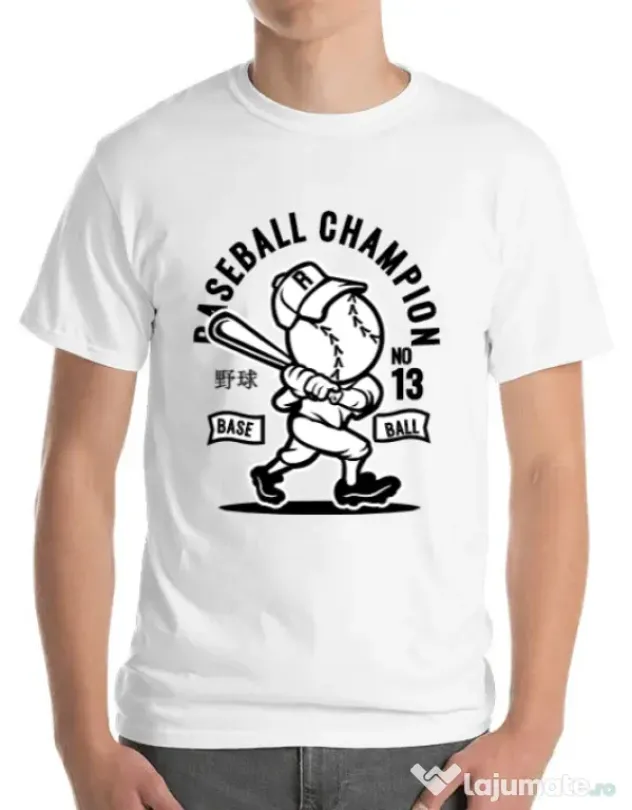 Tricou ADLER barbat Baseball Champion Alb