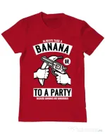 Tricou ADLER barbat Banana Party Rosu