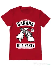 Tricou ADLER barbat Banana Party Rosu