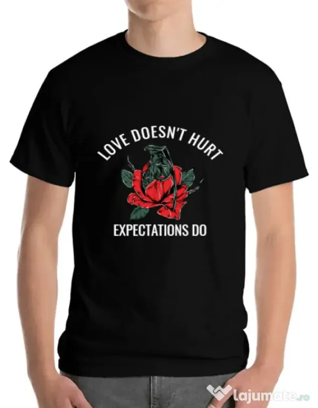 Tricou ADLER barbat Love doesn’t hurt Negru