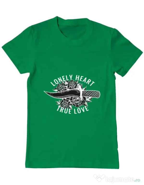Tricou ADLER barbat Lonely heart Verde mediu