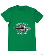 Tricou ADLER barbat Lonely heart Verde mediu