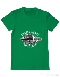 Tricou ADLER barbat Lonely heart Verde mediu