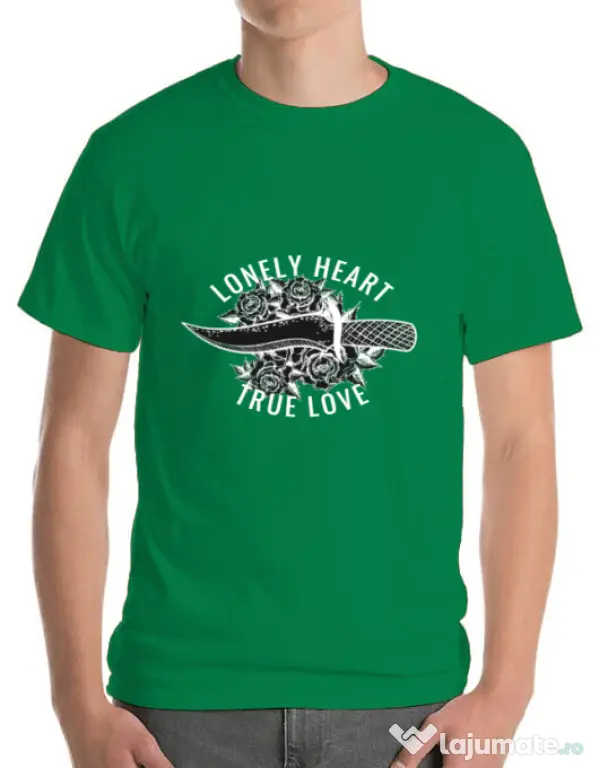 Tricou ADLER barbat Lonely heart Verde mediu