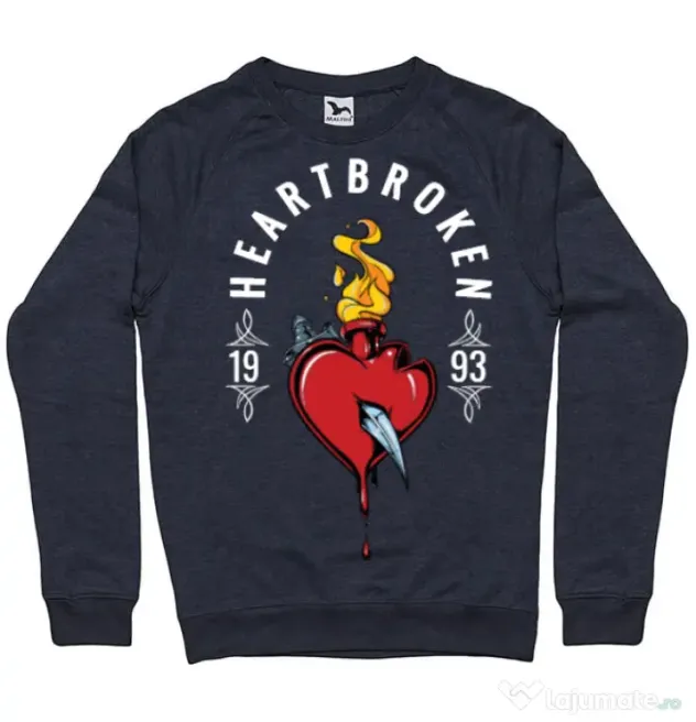 Bluza ADLER barbat Heartbroken Denim inchis