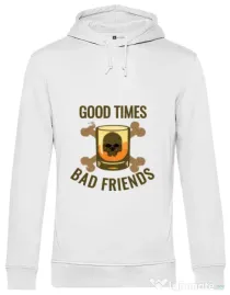 Hoodie barbat cu gluga Good times Alb