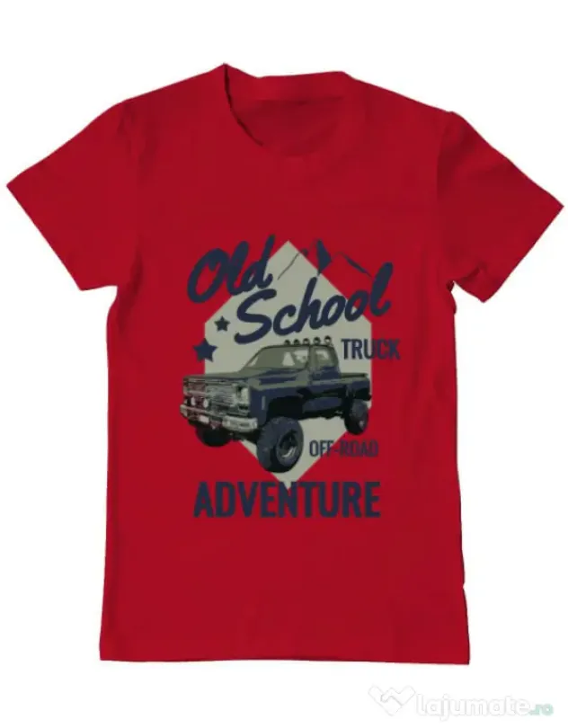 Tricou ADLER barbat Off-road truck Rosu