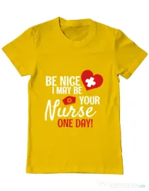 Tricou ADLER barbat I may be your nurse Galben