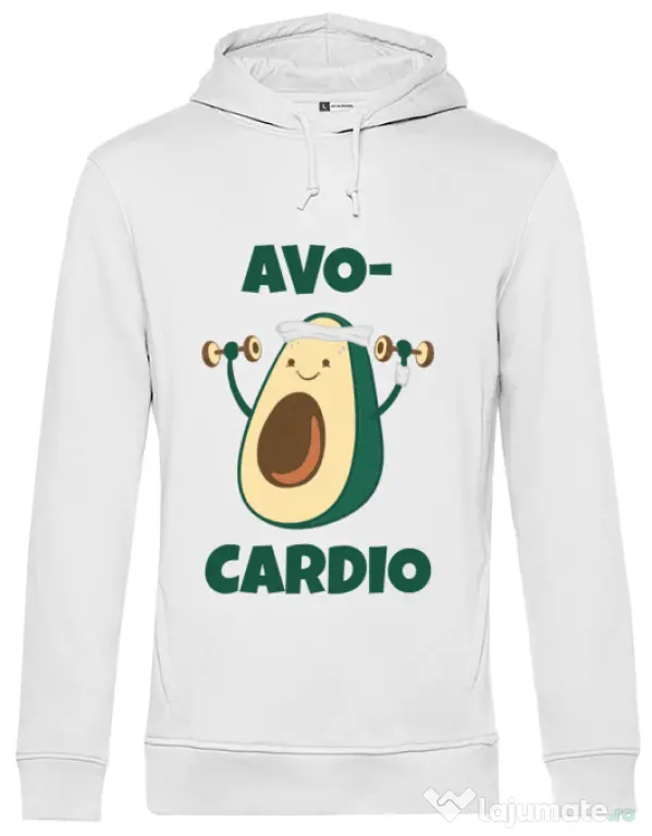 Hoodie barbat cu gluga Avo-cardio Alb