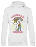 Hoodie barbat cu gluga Unicorn squad Alb