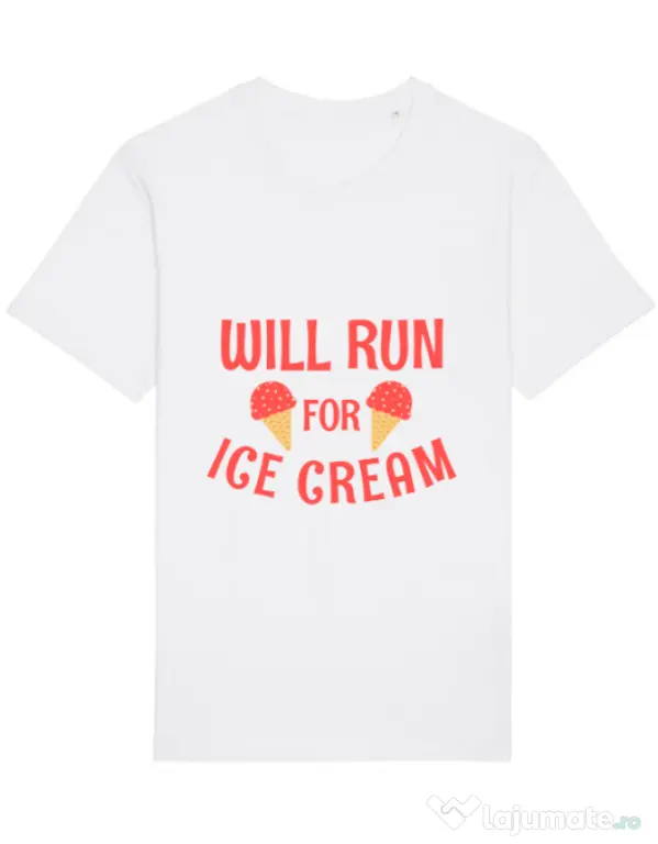 Tricou STANLEY STELLA barbat Running for ice cream Alb