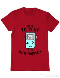 Tricou ADLER barbat Playing with yourself Rosu