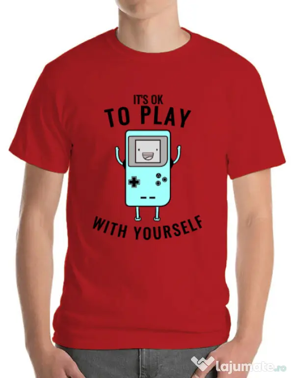 Tricou ADLER barbat Playing with yourself Rosu