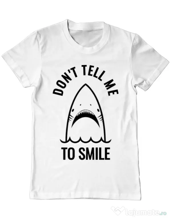 Tricou ADLER barbat Sad shark Alb
