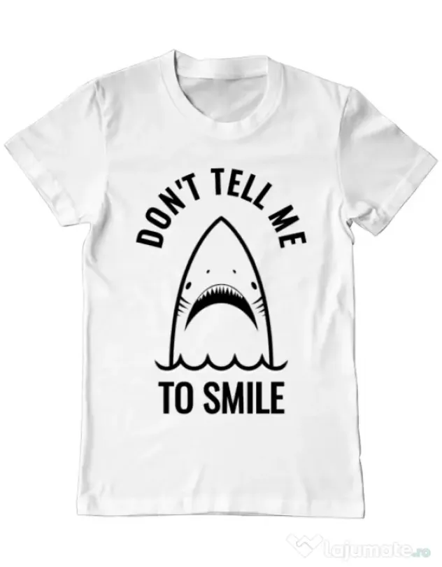 Tricou ADLER barbat Sad shark Alb