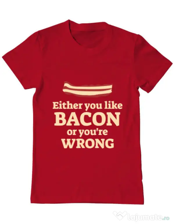 Tricou ADLER barbat Bacon lover Rosu