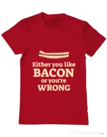Tricou ADLER barbat Bacon lover Rosu