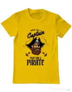 Tricou ADLER barbat Play like a pirate Galben