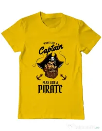 Tricou ADLER barbat Play like a pirate Galben