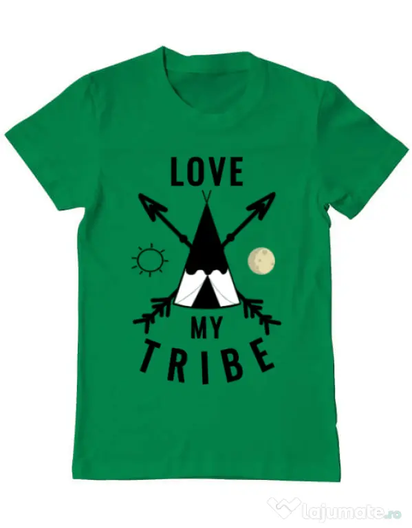 Tricou ADLER barbat Love my tribe Verde mediu
